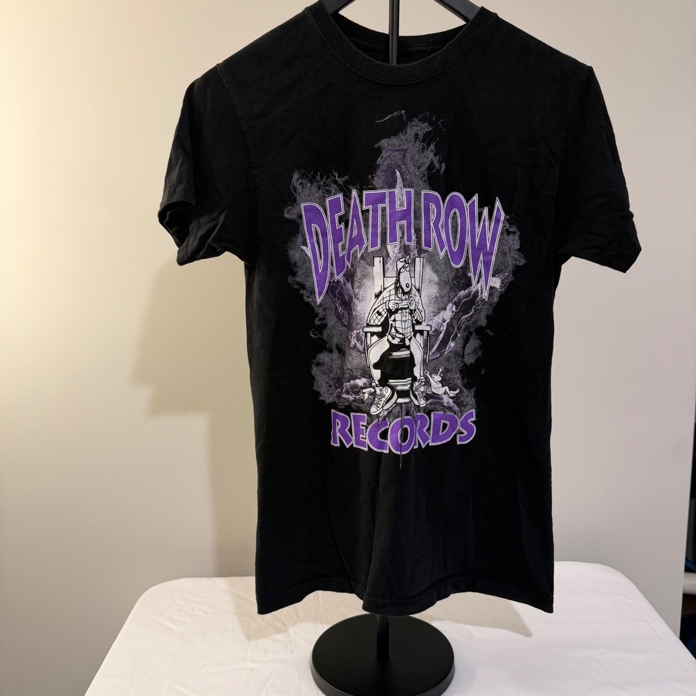 Death Row Records Graphic Tee Black Purple Electric Chair Logo Shirt Small